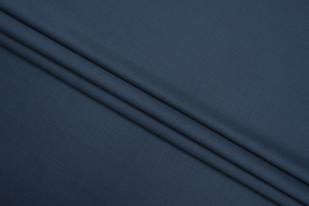 Blue Prince of Wales Check Merino Wool Suit