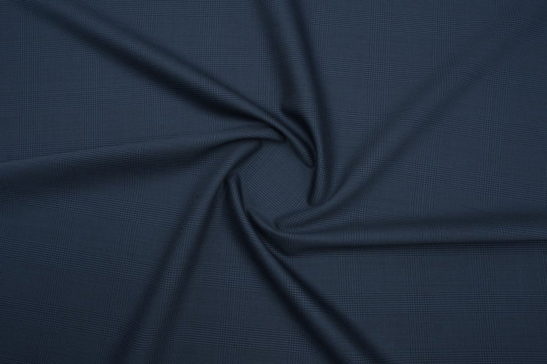 Blue Prince of Wales Check Merino Wool Jacket