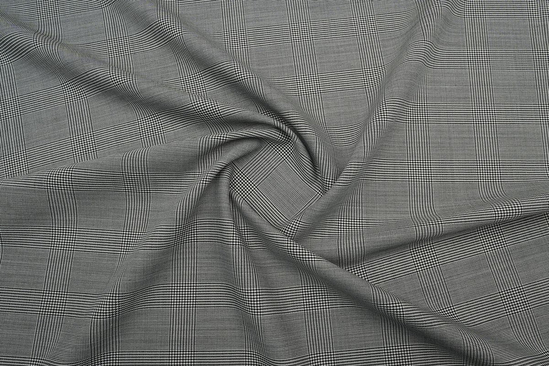 Black Prince of Wales Check Merino Wool Jacket