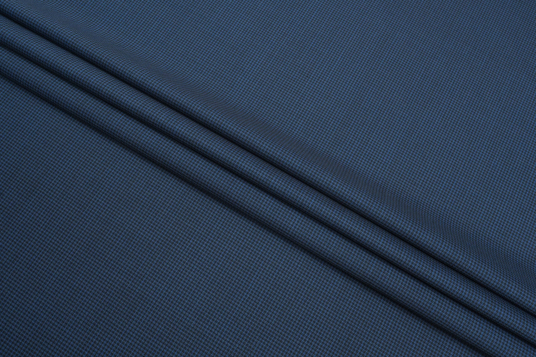 Blue Houndstooth Merino Wool Pant