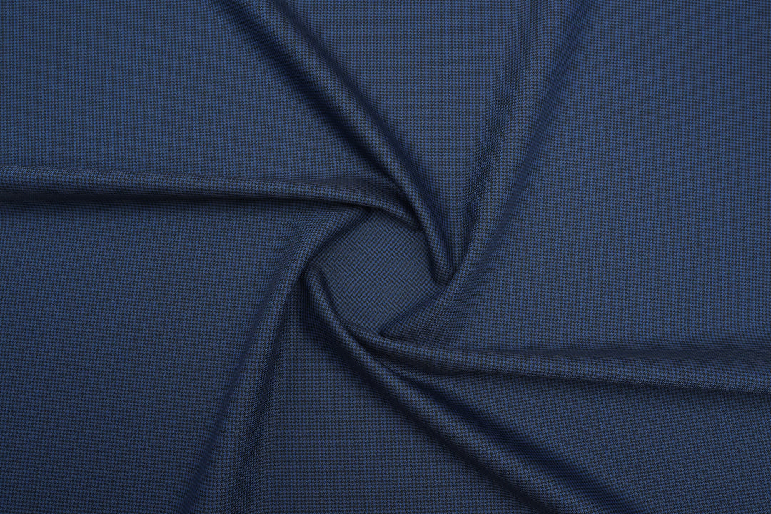 Blue Houndstooth Merino Wool Suit