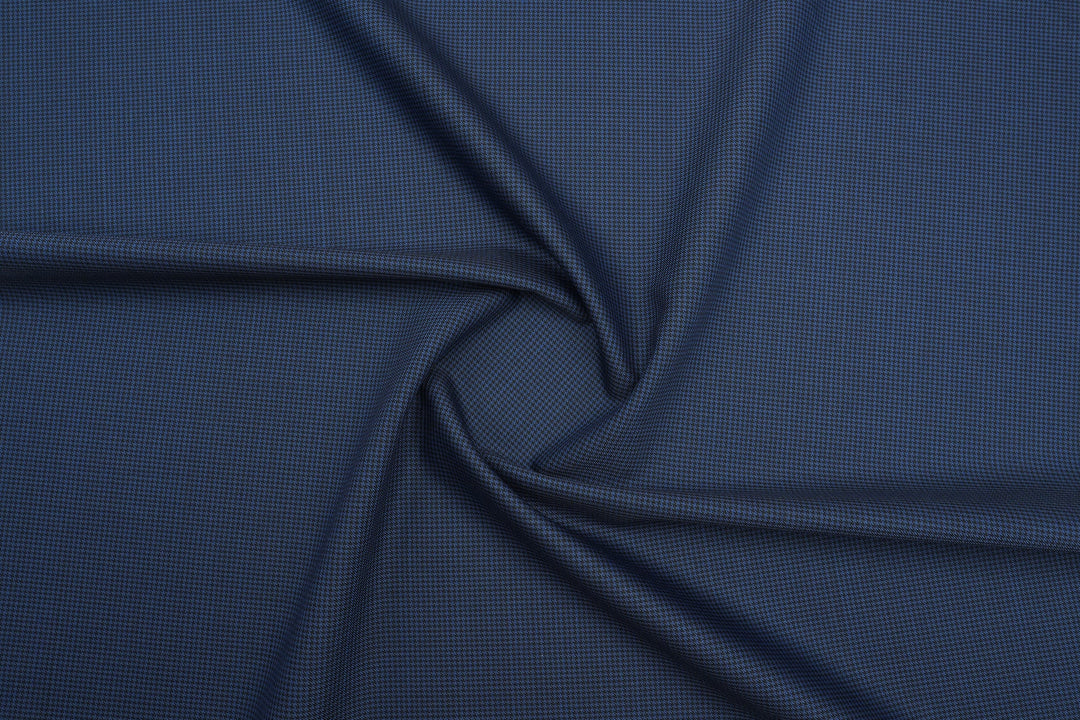 Blue Houndstooth Merino Wool Pant