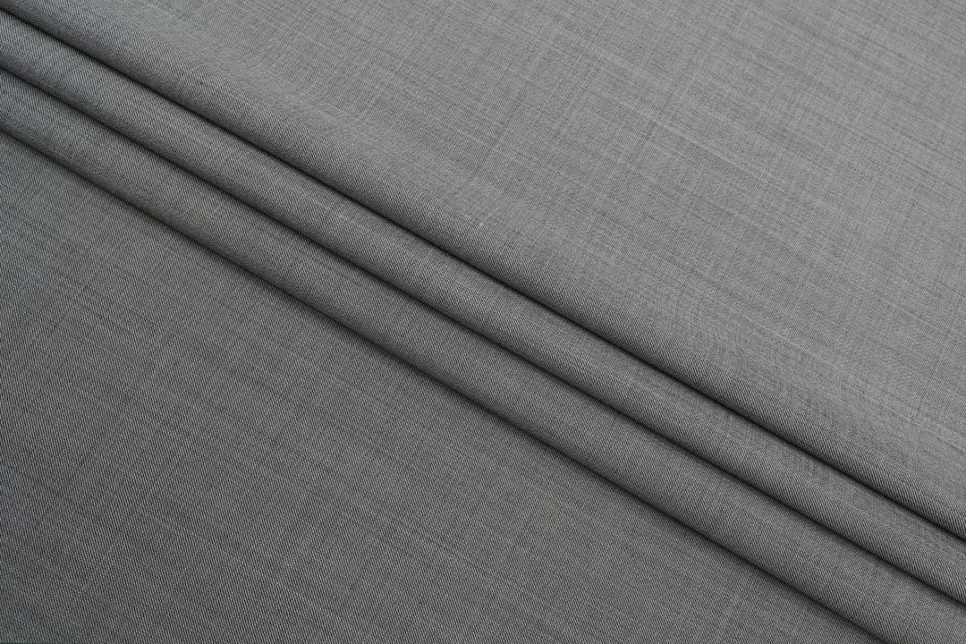 Light Grey Sharkskin Merino Wool Suit