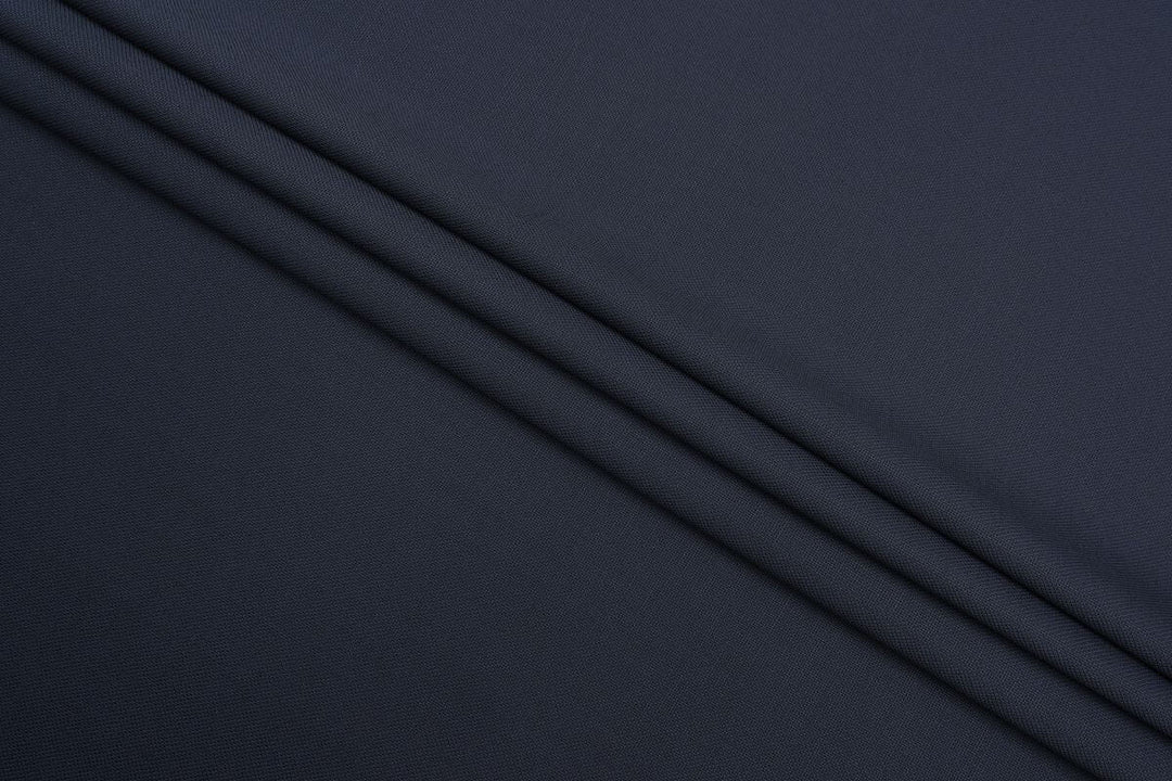 Dark Blue Grosgrain Merino Wool Jacket