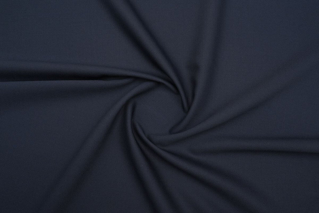 Dark Blue Grosgrain Merino Wool Pant