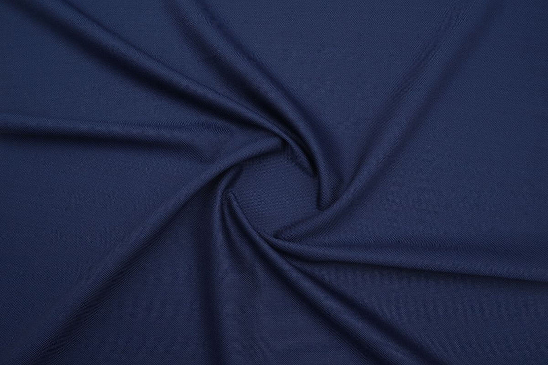 Blue Grosgrain Merino Wool Suit
