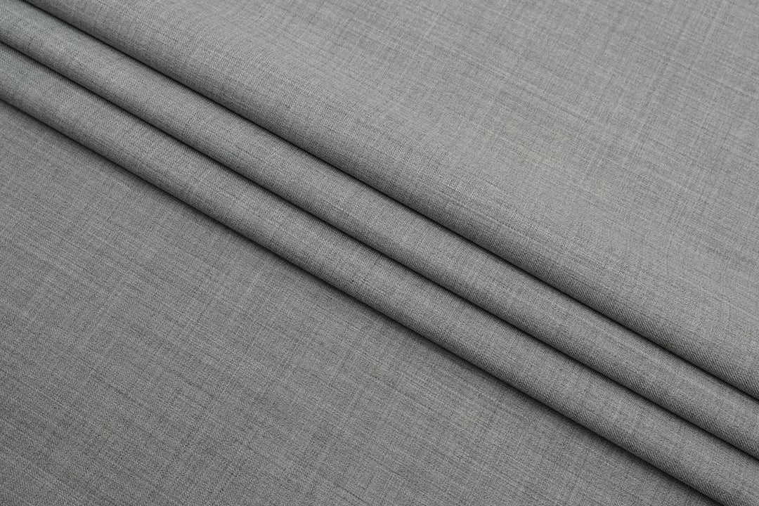 Light Grey Solid/Plain Merino Wool Jacket