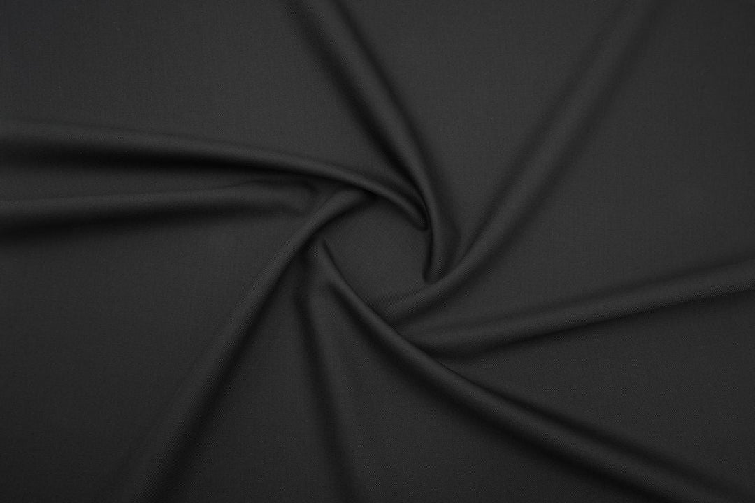 Black Solid/Plain Merino Wool Pant