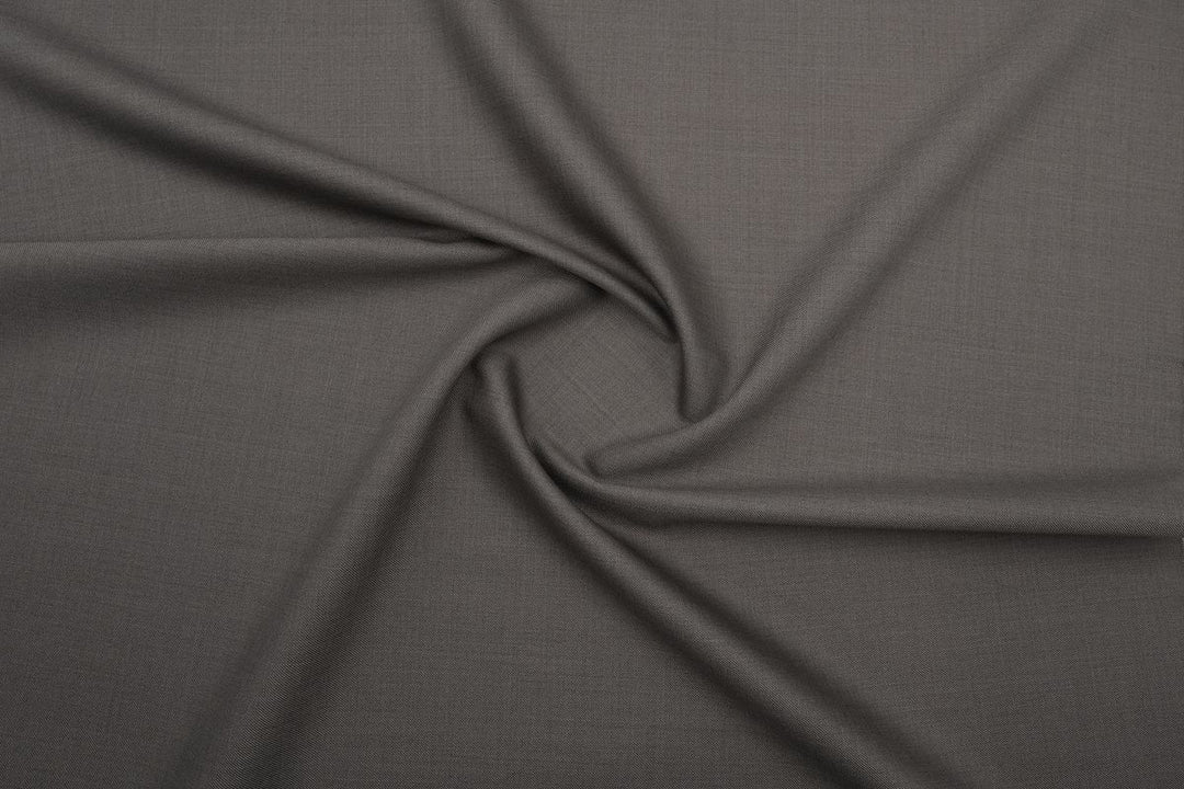 Olive Brown Solid/Plain Merino Wool Suit