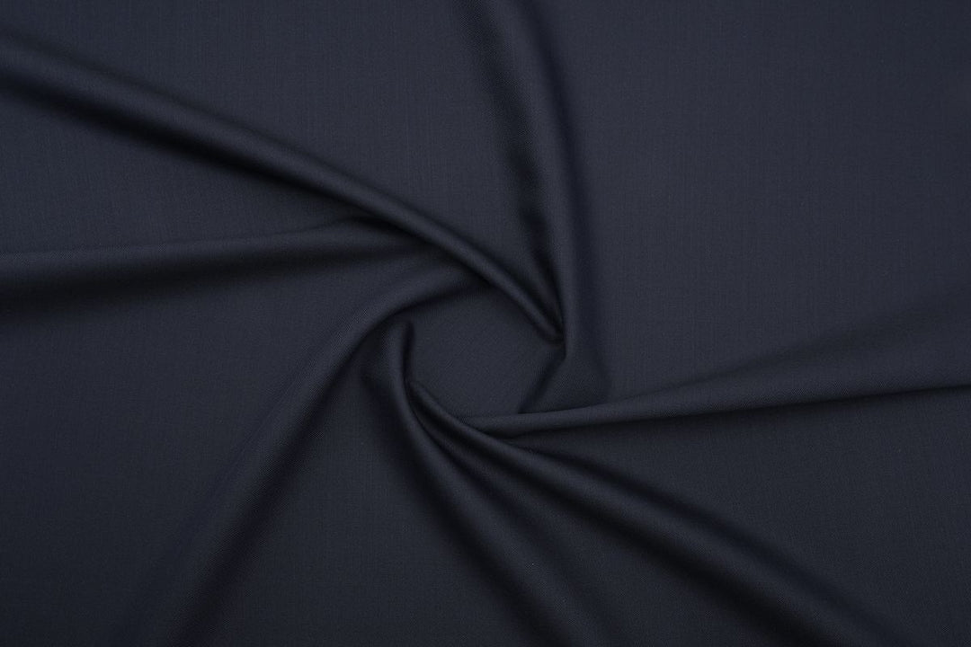 Dark Blue Solid/Plain Merino Wool Jacket