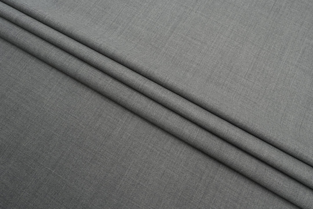 Slate Grey Solid/Plain Merino Wool Suit