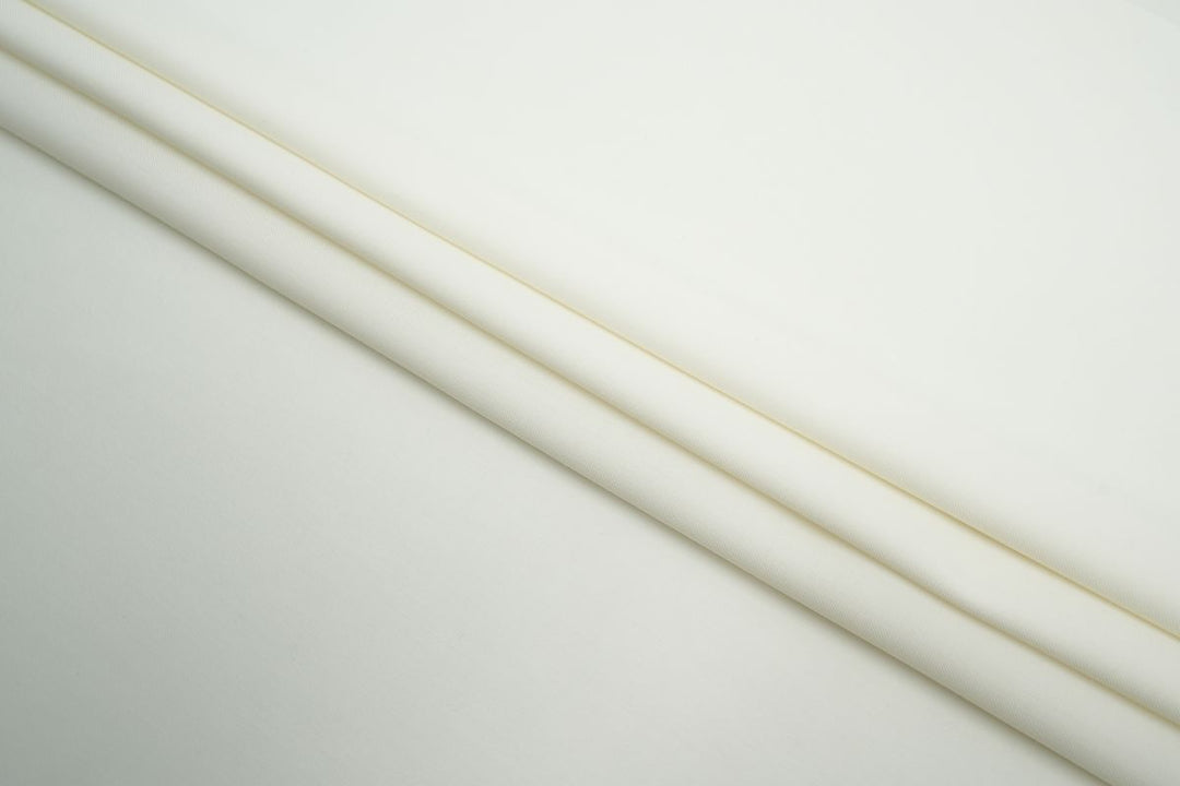 Cream Solid/Plain Merino Wool Suit