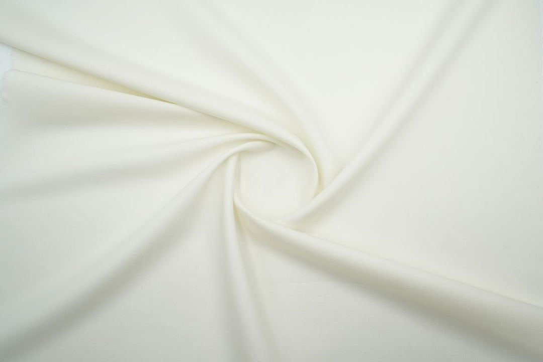 Cream Solid/Plain Merino Wool Pant