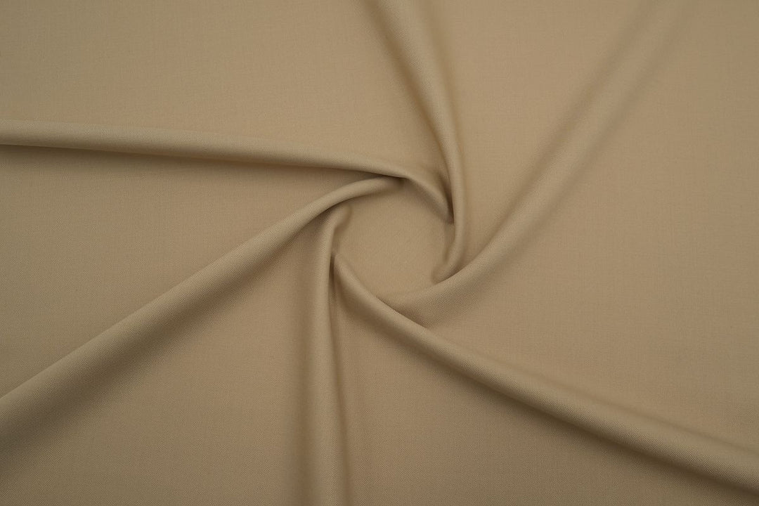 Tan Solid/Plain Merino Wool Suit