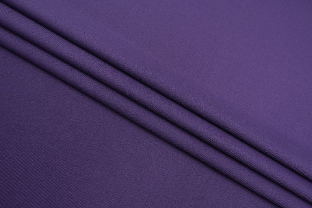 Purple Solid/Plain Merino Wool Suit