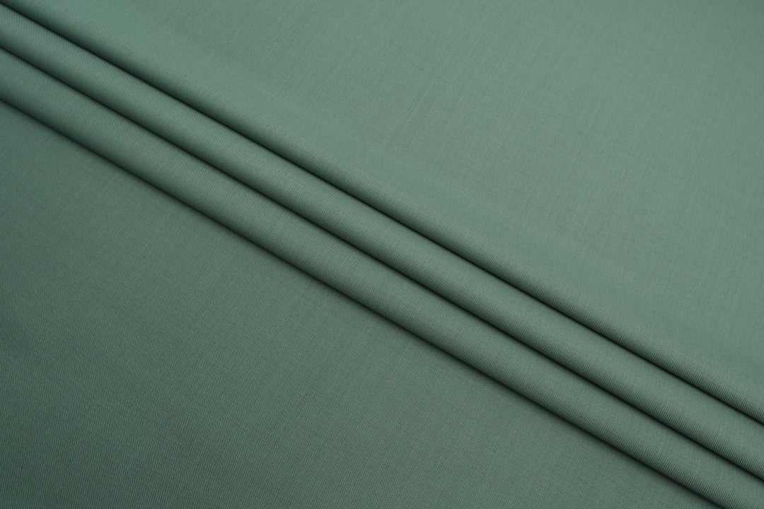 Light Green Solid/Plain Merino Wool Suit