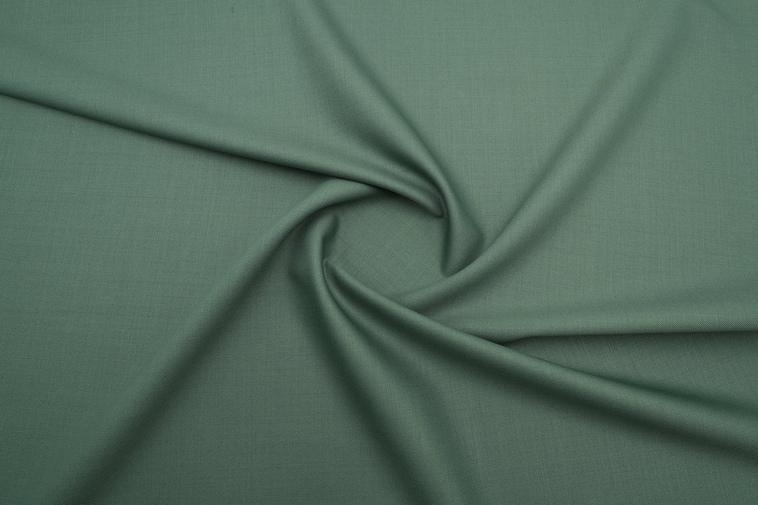 Light Green Solid/Plain Merino Wool Suit