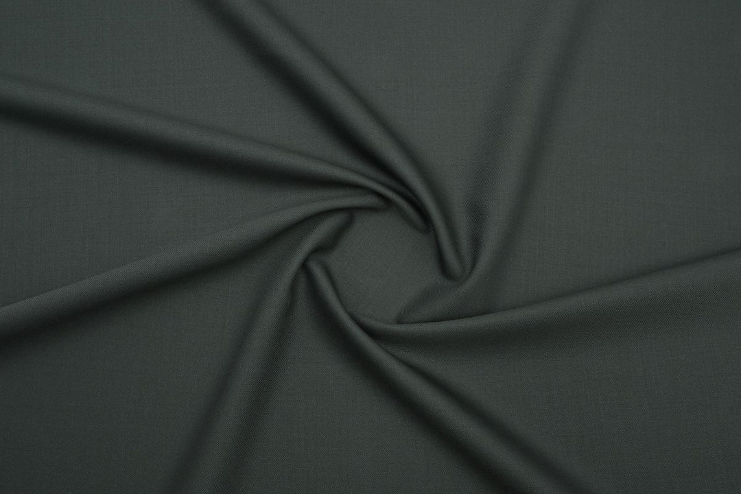 Bottle Green Solid/Plain Merino Wool Suit