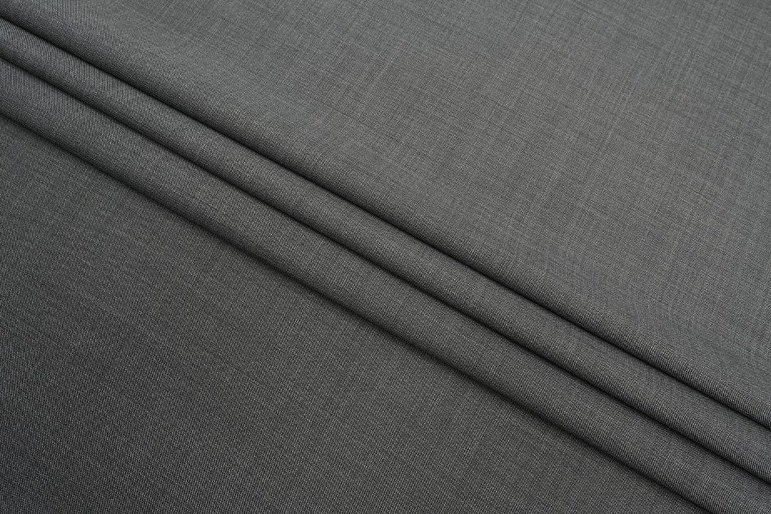Dark Grey Sharkskin Merino Wool Suit