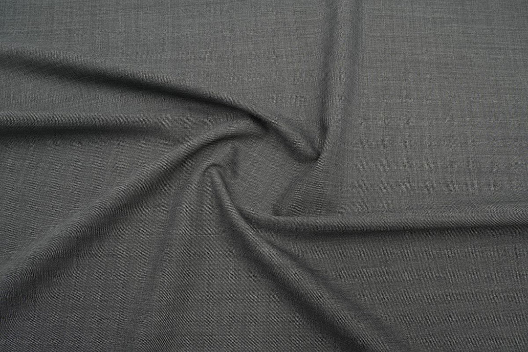 Dark Grey Sharkskin Merino Wool Suit