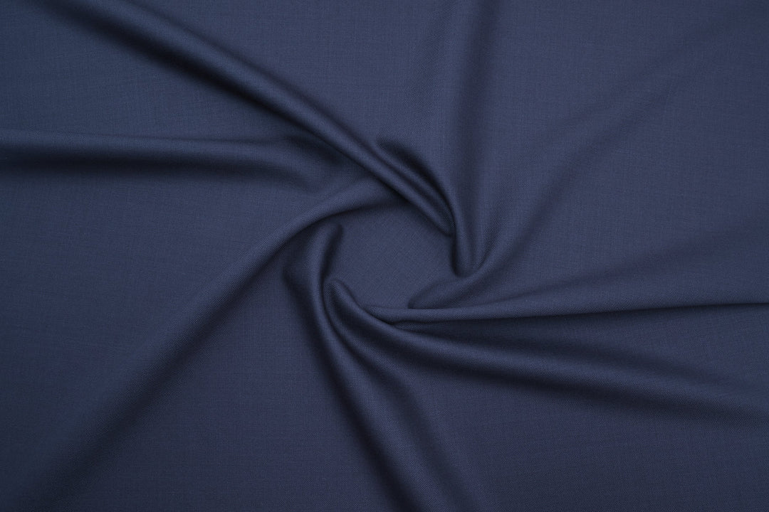 Navy Blue Sharkskin Merino Wool Pant