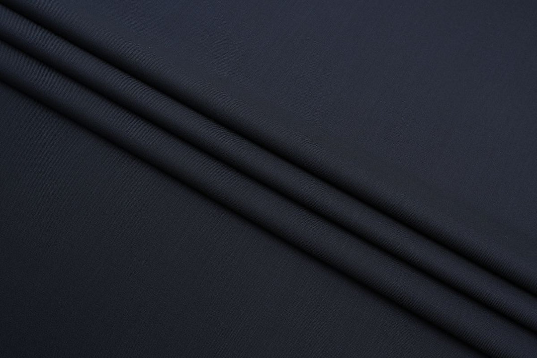 Dark Blue Solid/Plain Merino Wool Suit