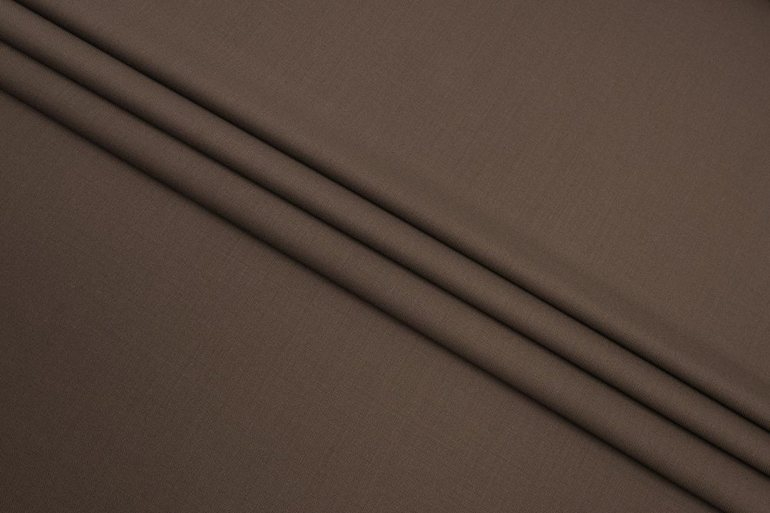 Chocolate Brown Solid/Plain Merino Wool Suit