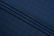 Blue Plaid Checks Merino Wool Suit