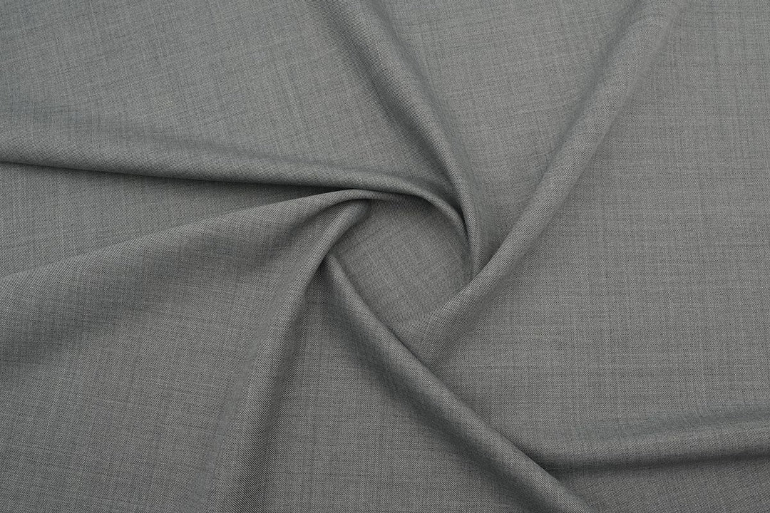 Grey Solid/Plain Merino Wool Suit