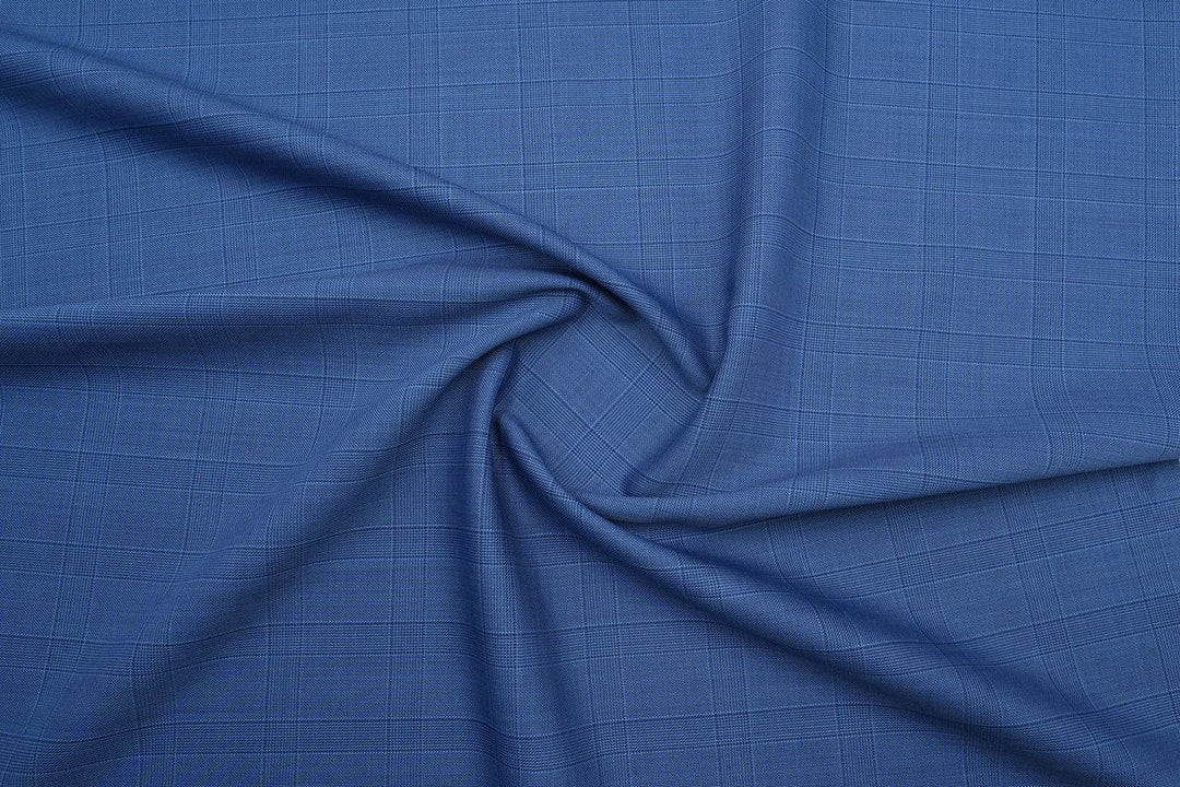 English Blue Checks Merino Wool Suit