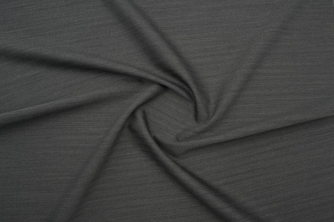 Dark Grey Herringbone Merino Wool Suit
