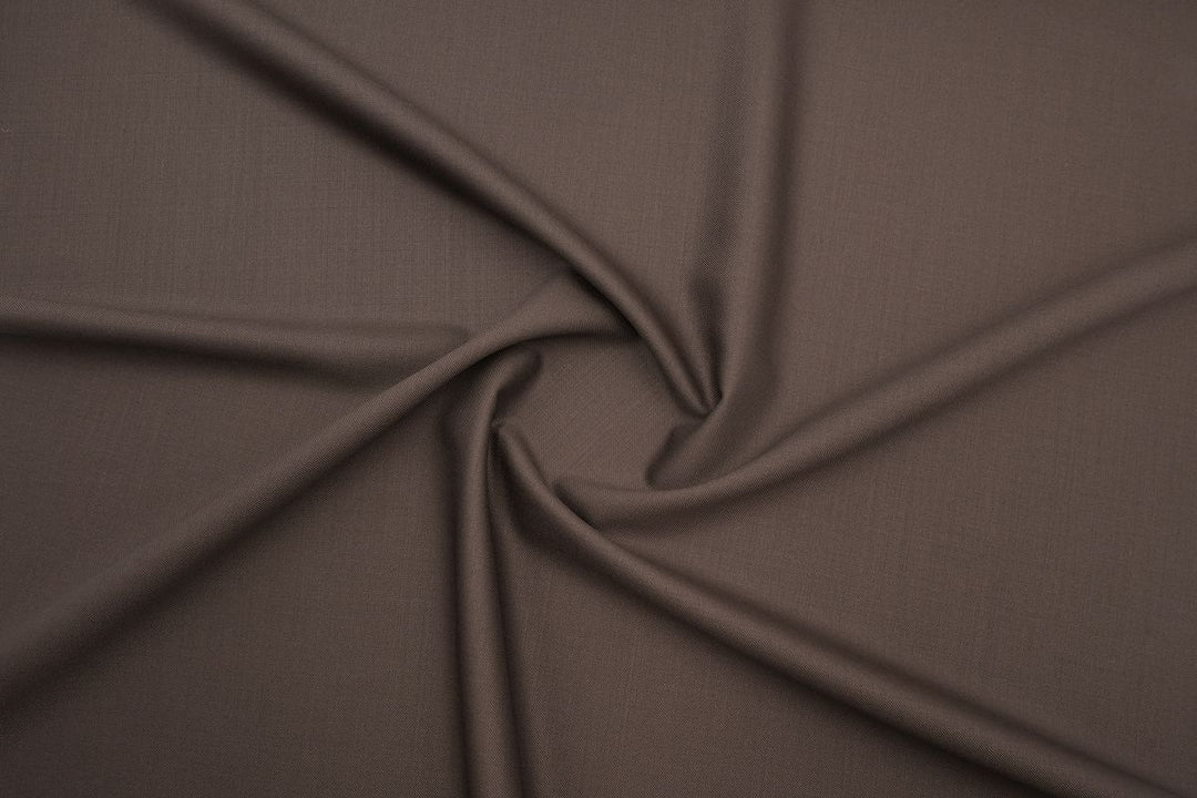 Chocolate Brown Solid/Plain Merino Wool Suit