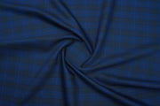 Blue Plaid Checks Merino Wool Suit