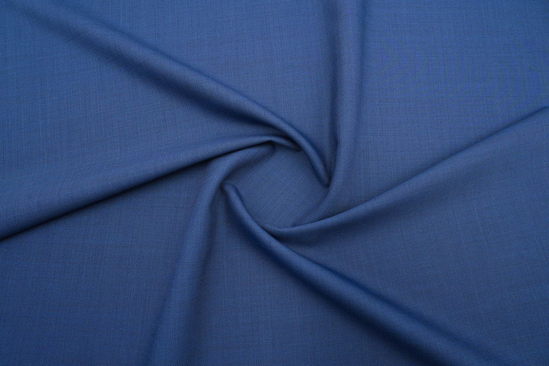 Blue Sharkskin Merino Wool Suit