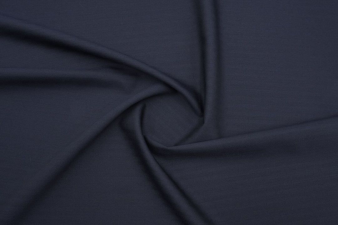 Dark Blue Herringbone Merino Wool Suit