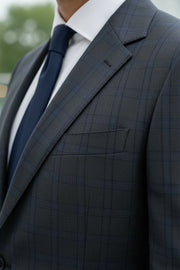 Dark Grey Glen Checks Merino Wool Suit