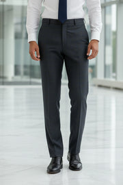 Dark Grey Glen Checks Merino Wool Suit