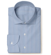 Blue Herringbone Micropattern Leonardo Shirt