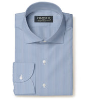 Blue Herringbone Micropattern Leonardo Shirt