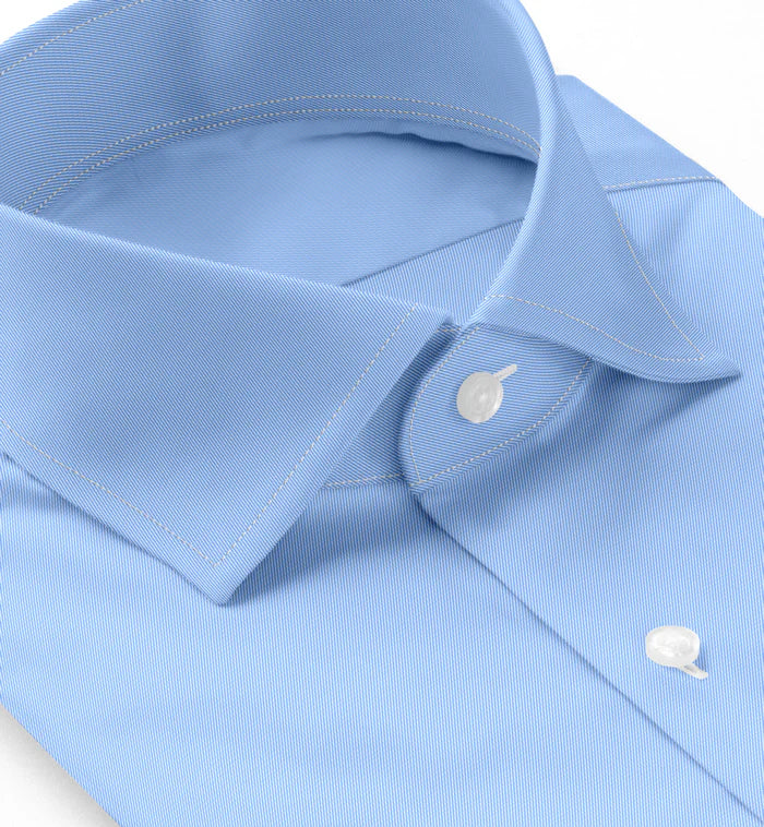 Blue Twill Micropattern Leonardo Shirt