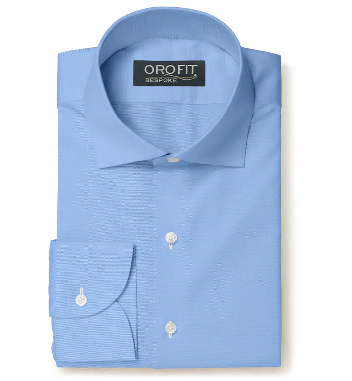 Blue Twill Micropattern Leonardo Shirt