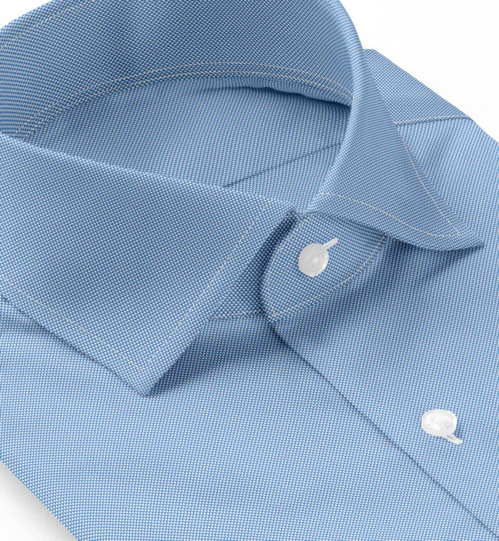 Blue Oxford Micropattern Leonardo Shirt