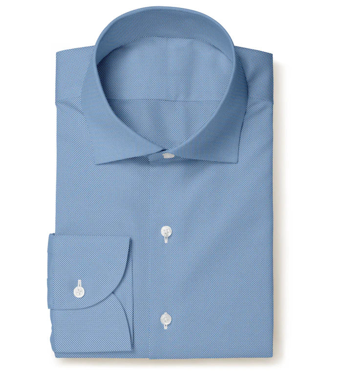 Blue Oxford Micropattern Leonardo Shirt