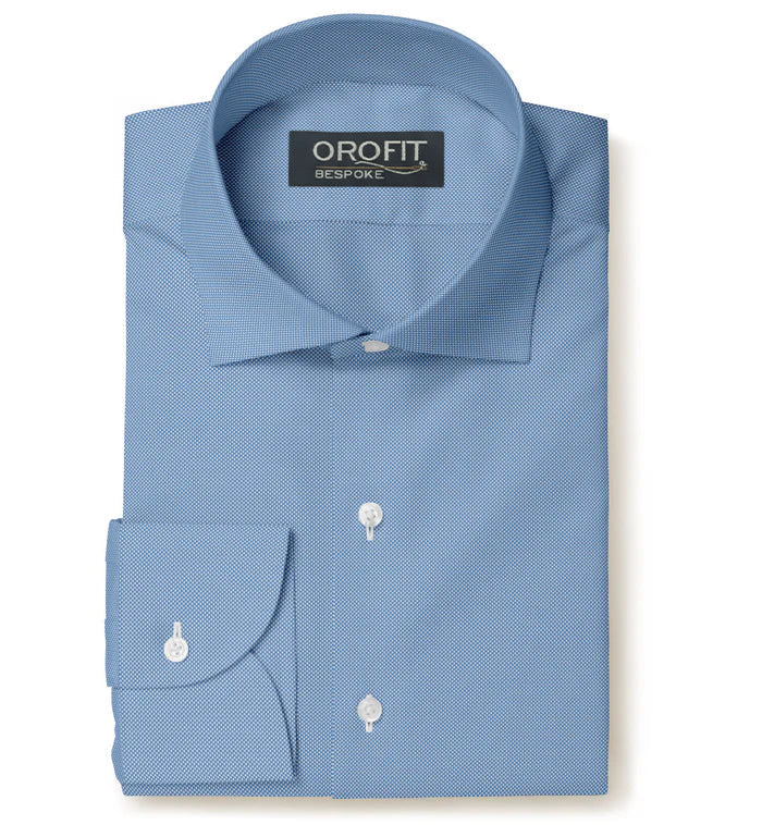 Blue Oxford Micropattern Leonardo Shirt
