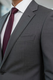 Olive Brown Solid/Plain Merino Wool Suit