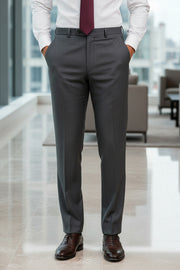 Olive Brown Solid/Plain Merino Wool Suit